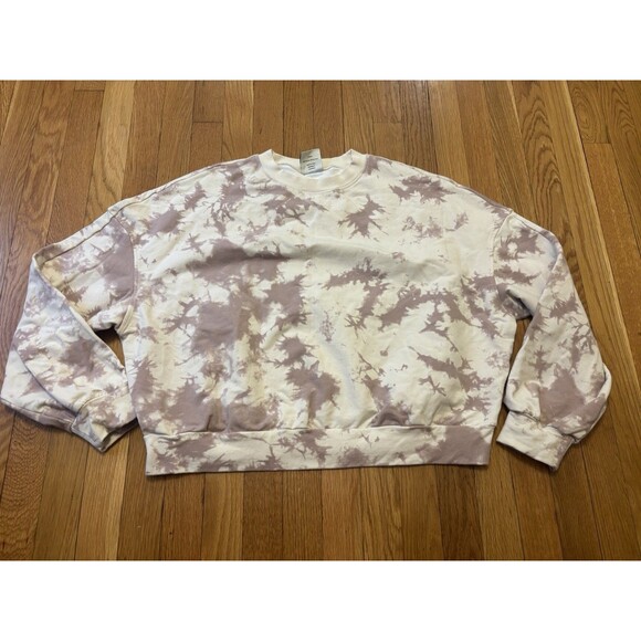 Varley Sweats Set Erwin Sweatshirt Glade Shorts Taupe Tie Dye Radial Pink Size L - Picture 8 of 11